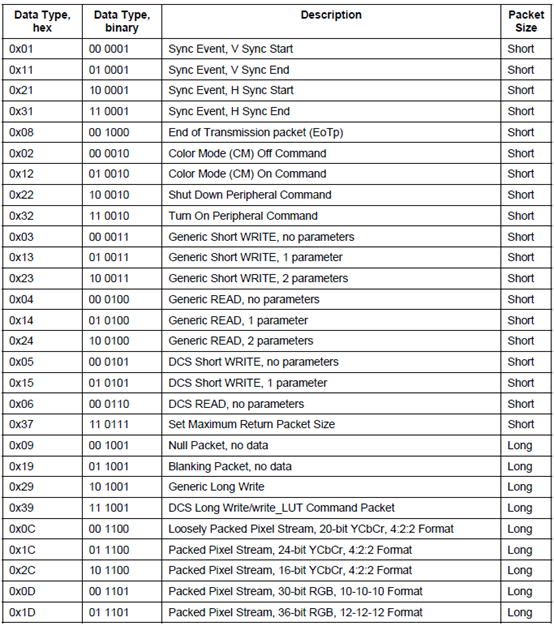 packet data type 1